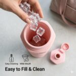 Folding Silicone Water Bottle 600ml – Collapsible Leakproof Travel Bottle | BPA-Free Wide Mouth Reusable Water Bottle for Gym, Cycling, Camping & Outdoor Use (Multicolor) - Image 3