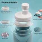 Folding Silicone Water Bottle 600ml – Collapsible Leakproof Travel Bottle | BPA-Free Wide Mouth Reusable Water Bottle for Gym, Cycling, Camping & Outdoor Use (Multicolor) - Image 5