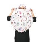 Cotton Printed Hijab Scarf for Women with Face Cover, Lightweight Breathable Dupatta, Multi-Style Head Scarf for Travel, Summer Protection & Daily Wear (White Prints) - Image 4