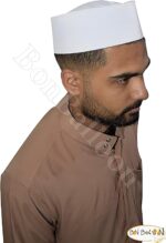 2 Pcs Black & White Islamic Hat Men Egyptian Kufi Kofi Koofi Fabric Mens Headwear Topi Imam El Shaarawy Cap Plain Prayer Muslim Egypt Arab Arabian Islam Mens Sha'rawi Worship Soft Comfortable - - Image 7