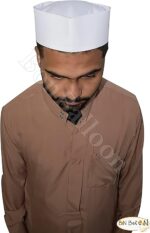 2 Pcs Black & White Islamic Hat Men Egyptian Kufi Kofi Koofi Fabric Mens Headwear Topi Imam El Shaarawy Cap Plain Prayer Muslim Egypt Arab Arabian Islam Mens Sha'rawi Worship Soft Comfortable - - Image 8