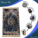 Deluxe Velvet Heavyweight Prayer Rectangular Mat | Elegant and Super Soft Design | Ideal for Muslim Prayers | Heavy Carpet Mat with Premium Softness and Luxurious Design. (Blue), 48 x 30 Inches - Image 3