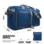 FATMUG Light Foldable Duffel Bag for Travel, Packing and Storage - Men and Women - 45L, Navy - Image 3