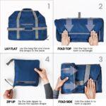 FATMUG Light Foldable Duffel Bag for Travel, Packing and Storage - Men and Women - 45L, Navy - Image 4
