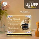 Hajj Mubarak LED Acrylic Night Lamp | Islamic Home Decor Kaaba Light Muslim Gift with Custom Name | Ramadan Eid Decoration USB Powered Warm Glow Table Lamp | Home Decor for Kitchen | 8x6 Inch - Image 3