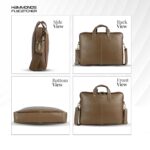 HAMMONDS FLYCATCHER Genuine Leather Office Bag for Men - 15.6 Inch Laptop Bag for Men for Professionals, Business Travelers - Adjustable Straps & Multiple Compartments - 1 Year Warranty - Burlywood - Image 4