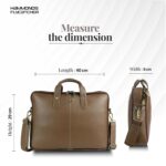 HAMMONDS FLYCATCHER Genuine Leather Office Bag for Men - 15.6 Inch Laptop Bag for Men for Professionals, Business Travelers - Adjustable Straps & Multiple Compartments - 1 Year Warranty - Burlywood - Image 5