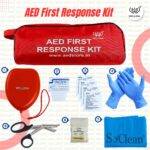 AED First Response Kit with CPR Mask, Nitrile Gloves, Razor Blade, Medical Scissors, Sterile Gauze Pads, Alcohol Swabs & Biohazard Bag – Emergency Survival Kit for AED Training & First Aid Use (1) - Image 3