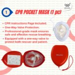 AED First Response Kit with CPR Mask, Nitrile Gloves, Razor Blade, Medical Scissors, Sterile Gauze Pads, Alcohol Swabs & Biohazard Bag – Emergency Survival Kit for AED Training & First Aid Use (1) - Image 4