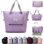 ABTER Waterproof Travel Bags 41 Liter Expandable for Women,Duffle Bags for Women Luggage,Foldable Vanity Traveling Companion Hand Bag for Ladies Personal Items Large Weekend (Purple) - Image 3