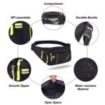 Ayaha Waist Bag Travel Handy Hiking Zip Camera Pouch Money Phone Belt Sport Bag Bum Multipurpose Belt Bag for Men and Women Polyester Waist Pack Fanny Bag (Black) - Image 3