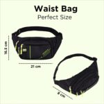 Ayaha Waist Bag Travel Handy Hiking Zip Camera Pouch Money Phone Belt Sport Bag Bum Multipurpose Belt Bag for Men and Women Polyester Waist Pack Fanny Bag (Black) - Image 5