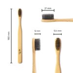 BambooIndia Eco Friendly Bamboo Tooth Brush | Soft Charcoal Infused Bristles BPA Free | Natural Antibacterial Handle | Biodegradable Manual Toothbrush for Adults | Plastic Free Oral Care (Pack of 2) - Image 5