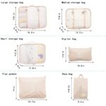 7 PCS Travel Packing Organizer Bags Set with Zipper Storage Cubes and Drawstring Pouch, Multi-Piece Luggage Organizer Set for Clothes and Accessories - Image 3