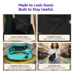 Provogue Nomad Waist Bag for Men & Women, Crossbody Waist Pouch with Zippered Compartment & Adjustable Strap,Multipurpose Fanny Pack for Travel & Outdoor Activities Chest Bag, Midnight Black - Image 6
