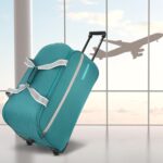 Lavie Sport Polyester Lino Wheel Duffel Bag | 2 Wheel Duffle Bag | Built to Last Wheels and Trolley,Teal,30 Cms - Image 3