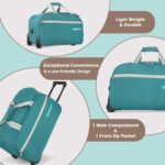 Lavie Sport Polyester Lino Wheel Duffel Bag | 2 Wheel Duffle Bag | Built to Last Wheels and Trolley,Teal,30 Cms - Image 4