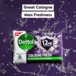 Dettol Cologne Fresh Bathing Soap Bar with 12hr Freshness 150g Pack of 4, (600gm) - Image 5