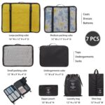 7 Set Packing Cubes Clothes Storage Bag Luggage Packing Organizers for Travel Accessories PAZIMIIK,Black - Image 3