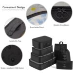 7 Set Packing Cubes Clothes Storage Bag Luggage Packing Organizers for Travel Accessories PAZIMIIK,Black - Image 4