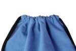 D&M Decor Cotton Fabric Sack Drawstring Backpack for Kids, Men, & Women (Blue & Brown) 13"x16.5" Pack o f2 - Image 4