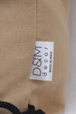 D&M Decor Cotton Fabric Sack Drawstring Backpack for Kids, Men, & Women (Blue & Brown) 13"x16.5" Pack o f2 - Image 7