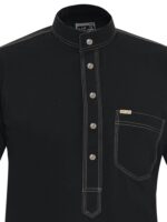 AL-AHAD Men's Collar Stitch Thobe - Mandarin Collar with Contrast Stitching - Elegant Traditional Islamic Attire - Image 6