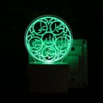 UKANI Islamic 3D Optical Illusion Acrylic Night Lamp, 7 Colors RGB Auto Colour Changing LED Plug and Play Night Light, Office Light, Best for Gift - Pack of 1 (SD133,Multicolour, 3 Inch) - Image 4