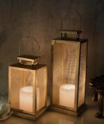 Urban Born Set of 2 Iron Lantern and Candle Tealight Holder for Home Decor Items | Candles for Home Decoration | Candle Holders for Home Decor | 2 Free led Lights (Pack of 2) (Gold) - Image 5