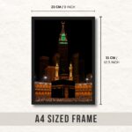 ArtAction Holy Kaaba Wall Frame Poster | Makkah Clock Tower Art for Living Room, Prayer Room | A4 Size | Framed Islamic Decor Poster | Religious Gift for Home & Eid - Image 3