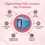 Electronic Wood-Grain Hand Tally Counter with Built-in Compass & Red Tassel – Digital Prayer Bead/Tasbih Clicker with LCD Display and Reset Function (Model No 506) - Image 4