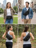Waist Bag for Men & Women | Lightweight & Spacious Crossbody Fanny Pack – Adjustable Strap, Zipper & Pockets, Durable – Money Belt for Travel, Trekking, Gym, Outdoor | Polyester, Black - Image 3