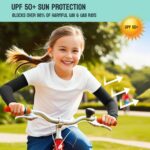 Kids Arm Sleeves – Protective Arm Covers for Boys & Girls, Ages 5–13, UV Sun Protection, Perfect for Sports, Cycling, Running, and Outdoor Activities - Image 5
