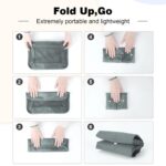 Lubardy Nylon 7 Set Packing Cubes For Suitcases Foldable Travel Luggage Packing Organizers With Laundry Bag & Shoe Bag For Women Men Lightweight Travel Packing Cubes, Grey, One Size - Image 7