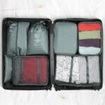 Lubardy Nylon 7 Set Packing Cubes For Suitcases Foldable Travel Luggage Packing Organizers With Laundry Bag & Shoe Bag For Women Men Lightweight Travel Packing Cubes, Grey, One Size - Image 8