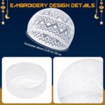 6 Pcs Eid Muslim Prayer Kufi Hat for Men Boys Prayer Headwear Cap Islamic Beanie Skull Cap Embroidery Kofia Topi - Image 3