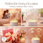Personalized Muslim Couple Acrylic LED Lamp | Custom Name Islamic Wedding Gift Night Light | Nikah Anniversary Bedroom Decor Warm Light USB Powered White Base | (5.5x5.5 Inch) - Image 6