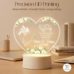 Personalized Muslim Couple Acrylic LED Lamp | Custom Name Islamic Wedding Gift Night Light | Nikah Anniversary Bedroom Decor Warm Light USB Powered White Base | (5.5x5.5 Inch) - Image 7