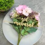 Haoser Unfinished Wooded Cutout Table Place Card, Eid Mubarak Blessings Place Cards Elegant Islamic Event Decor for Weddings, Parties, and Special Occasions - Image 3