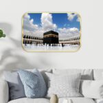 Livin'luxe paintings Makka madina Haz religious modern art Premium Sparkle Lamination Finished Surface Golden Slim Frame 30 cm x 46 cm Large Size, For Home/Office/Hotel painting MG71 - Image 3