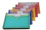 Staprico A4 Transparent Document Bag with 3 Pocket (Pack of 2) – Multi-Color Poly-Plastic File Folders with Snap Button Closure, Expandable Waterproof Envelope Organizers for Certificates - Image 3