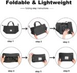 Cherryland Oxford Fabric Large Capacity Travel Bag, Foldable Travel Bag, Expandable Travel Duffel Bag, Collapsible Waterproof Large Capacity Travel Handbag, Overnight Bag for Women, Black - Image 5