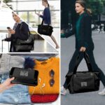 Cherryland Oxford Fabric Large Capacity Travel Bag, Foldable Travel Bag, Expandable Travel Duffel Bag, Collapsible Waterproof Large Capacity Travel Handbag, Overnight Bag for Women, Black - Image 8