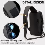 SaleOn Waterproof Chest Bag USB Crossbody Sling Bag Men Crossbody Bag For Men Anti Theft USB Shoulder Bag Man Cross Body Travel Sling Chest Sports Style Shoulder Bag - Image 5