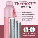 Perch Zenith ISI Certified Hot and Cold Steel Water Bottle 1 LTR, Vacuum Insulated Flask for Adults | BPA-Free, Leakproof | Easy to Carry Bottle for Office, School, Gym (Baby Pink) - Image 3