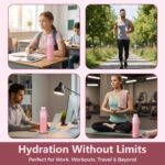 Perch Zenith ISI Certified Hot and Cold Steel Water Bottle 1 LTR, Vacuum Insulated Flask for Adults | BPA-Free, Leakproof | Easy to Carry Bottle for Office, School, Gym (Baby Pink) - Image 7