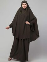 Muslim Closet� Three Piece Set Of Hijab, Skirt And Full Face Khimar - Made with Nida Matte for Women and Girls - Image 7