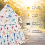 Women’s Cotton Sun Protection Scarf - Anti-Tan Face Mask & Head Cover for Scooty Driving, Breathable UV Shield Dupatta with Floral Print, White Universal Size - Image 4
