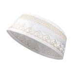 MioCloth Muslim Kufi Prayer Hat for Men Boy Embroidery Kufi Cap Islamic Prayer Round Hat Summer Headwear - Image 3