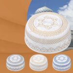 MioCloth Muslim Kufi Prayer Hat for Men Boy Embroidery Kufi Cap Islamic Prayer Round Hat Summer Headwear - Image 7